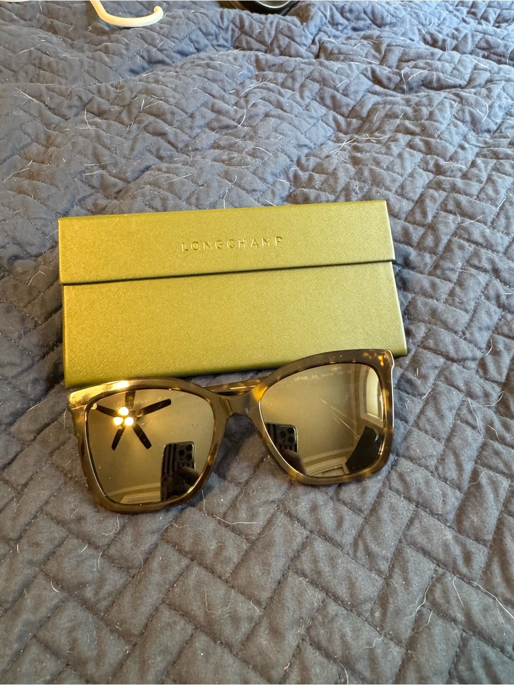 Longchamp Tortoiseshell Frame Sunglasses with Brown Lenses